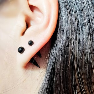 Brincos estilo punk de milho e bola de aço inoxidável 16G
