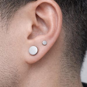 316L staal ronde studs met zilveren oorbellen 3 mm-8 mm