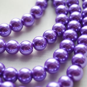 Lilac Purple Pearl Beads 8mm: Jewelry Making Supply