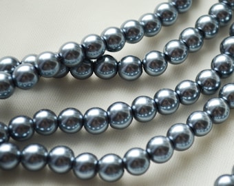 Dark Gray Round Pearl Beads: 6mm Jewelry Making Supply