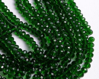 Cuentas redondas de cristal checo verde esmeralda oscuro, 6 mm (50 cuentas)