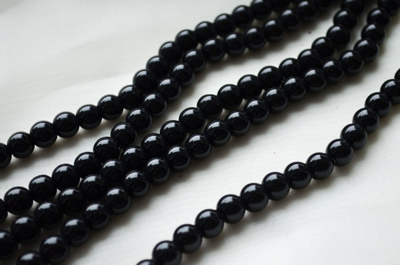 Black Pearl Beads 8 Mm Round Pearl Beads Hight Quality Etsy