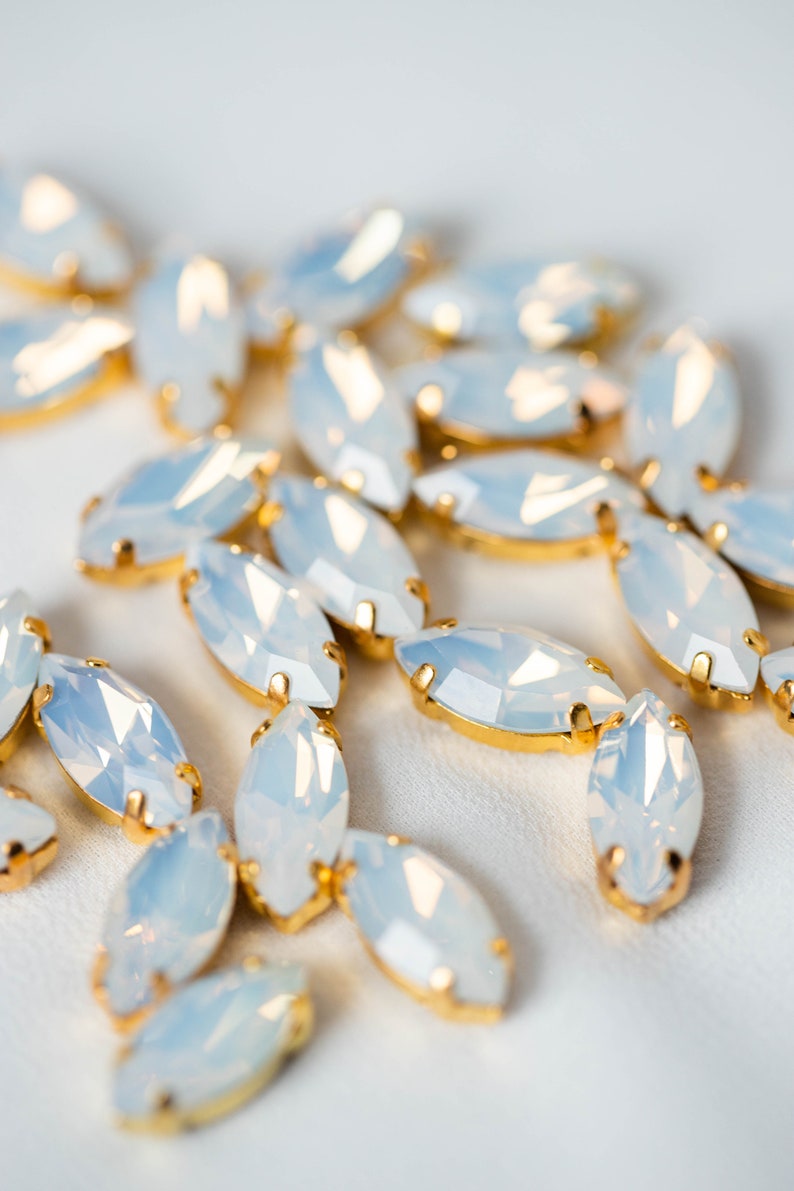 Opal Rhinestones Marquise Shape 5x10 Set of 5 Sew on Opal Etsy