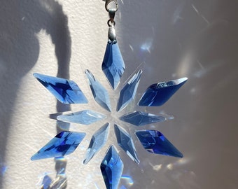 Snowflake Crystal Sun Catcher, Crystal Sun Catcher, Window Decor, Car Mirror Charm Sun Catcher, Home Decor, Christmas Tree Decor, Gift