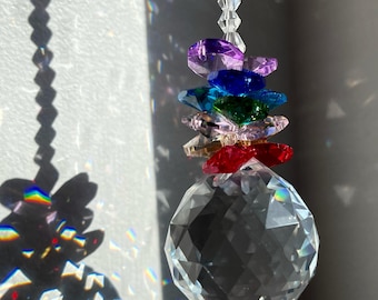 Crystal Ball Sun Catcher: Bohemian Rainbow Maker, Car Mirror Charm