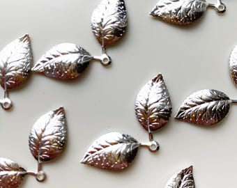Colgantes de filigrana de hoja de latón plateado: Dijes de joyería DIY, juego de 7