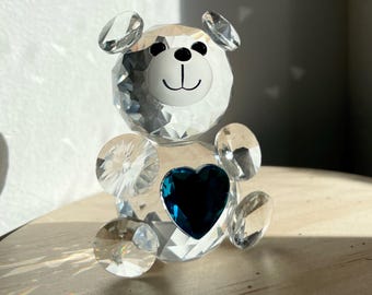 Oso de cristal de Bohemia, prisma atrapasol, creador de arcoíris, figura de animal, decoración del hogar