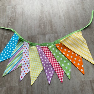 Colourful bunting, home decor, child’s bedroom,