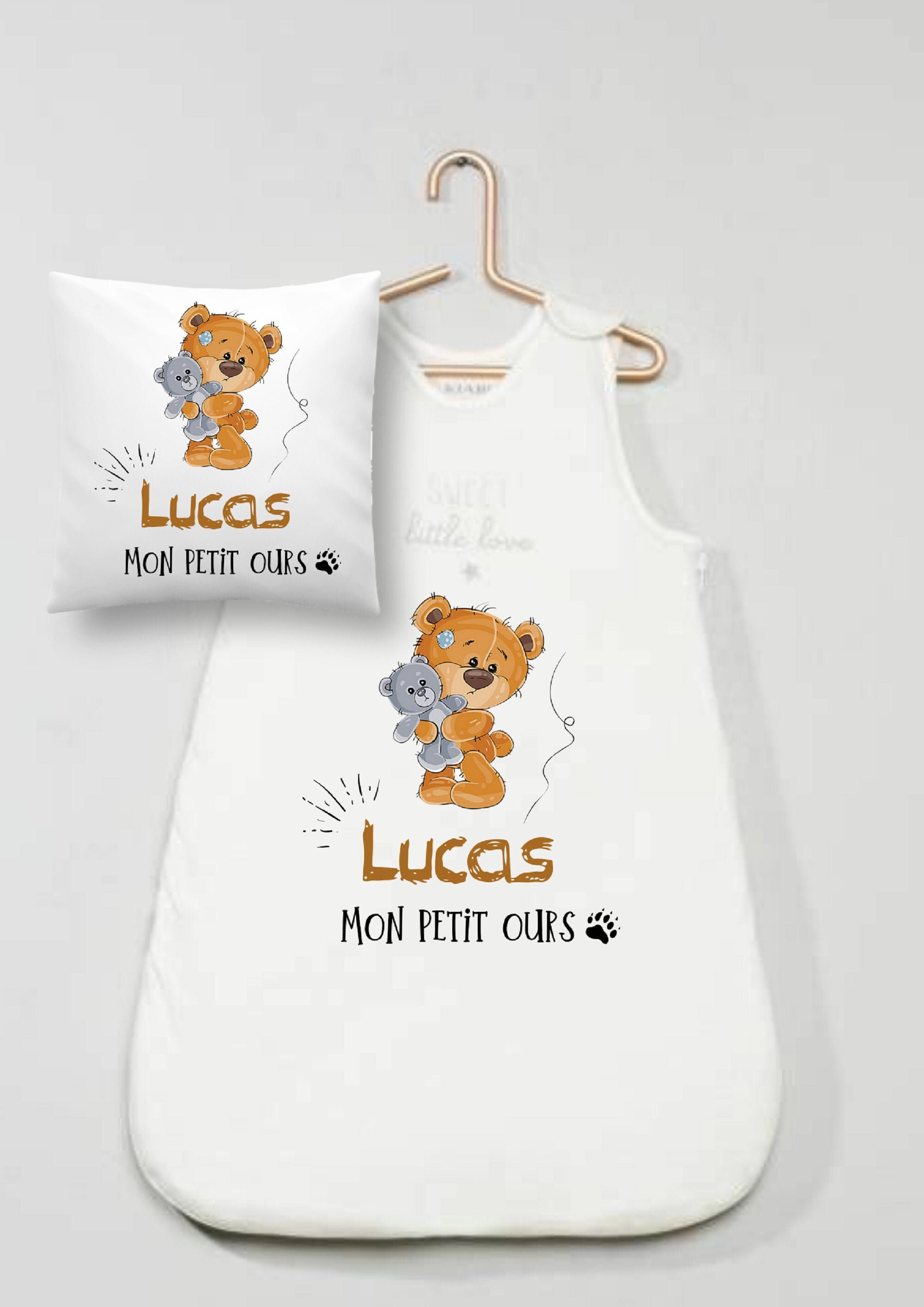 Gigoteuse &/Ou Coussin Petit Ours Personnalisé