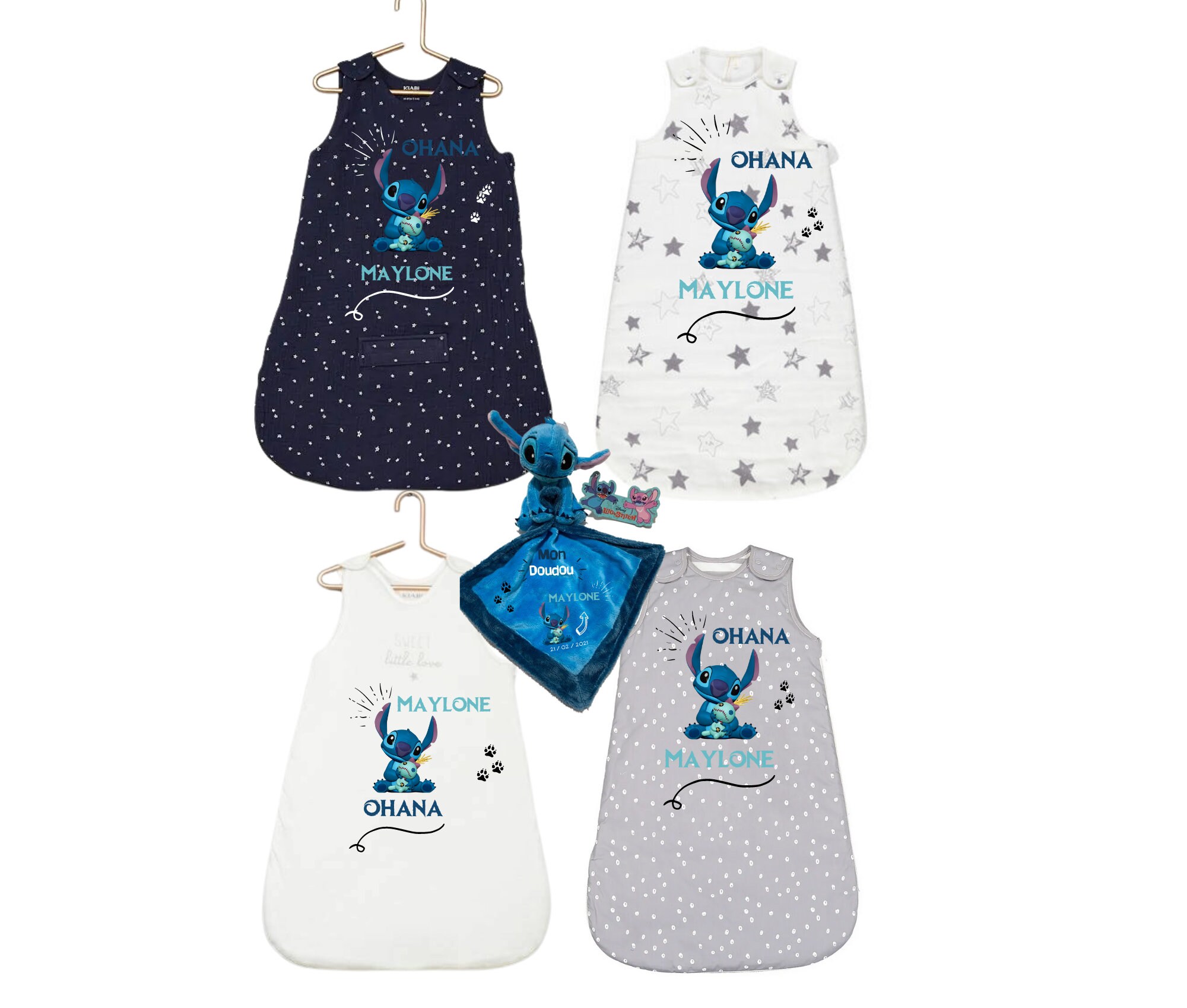 Gigoteuse &/Ou Doudou Stitch Personnalisé