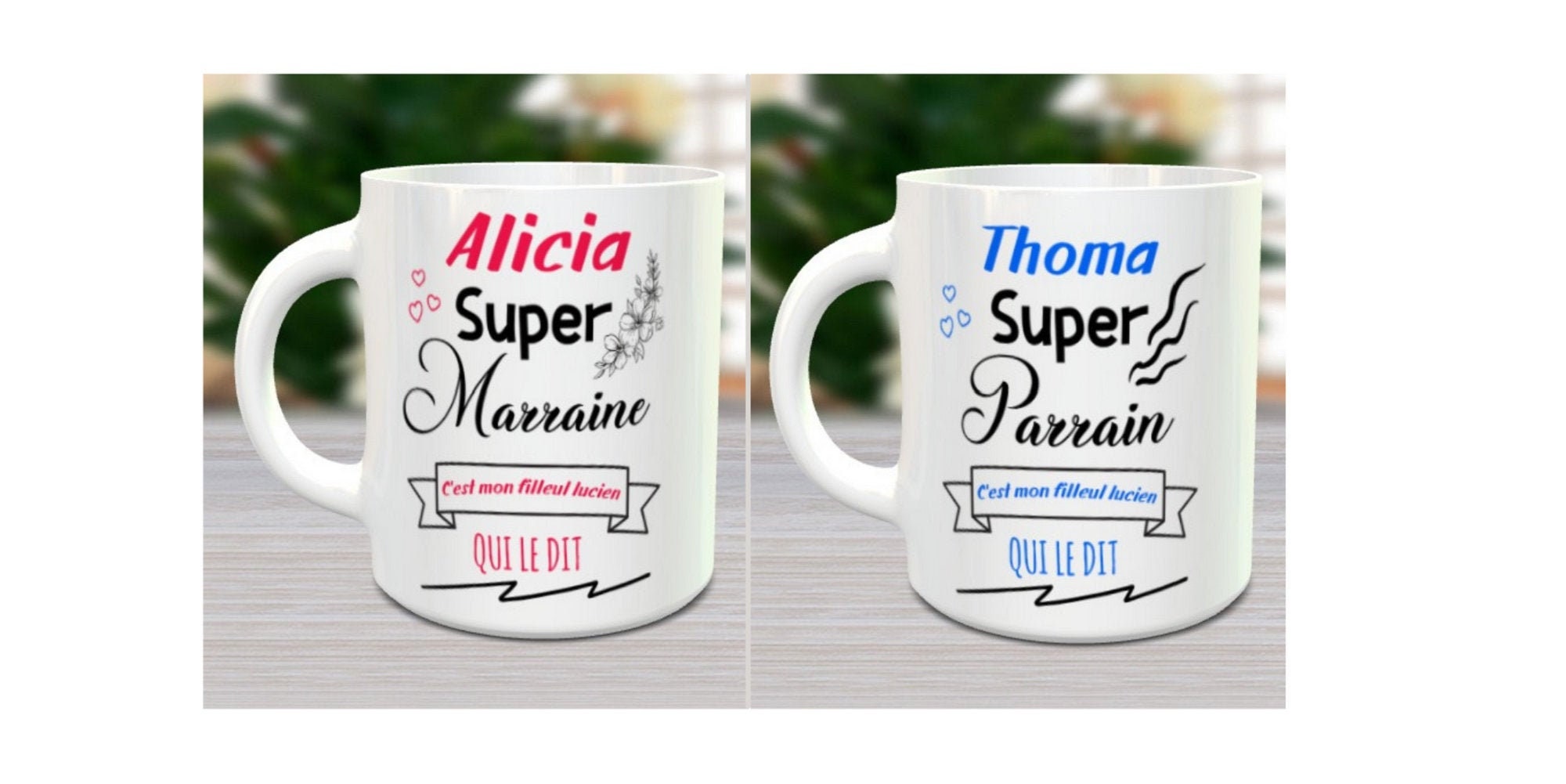 Mug Personnalisé Super Parrain ou Marraine