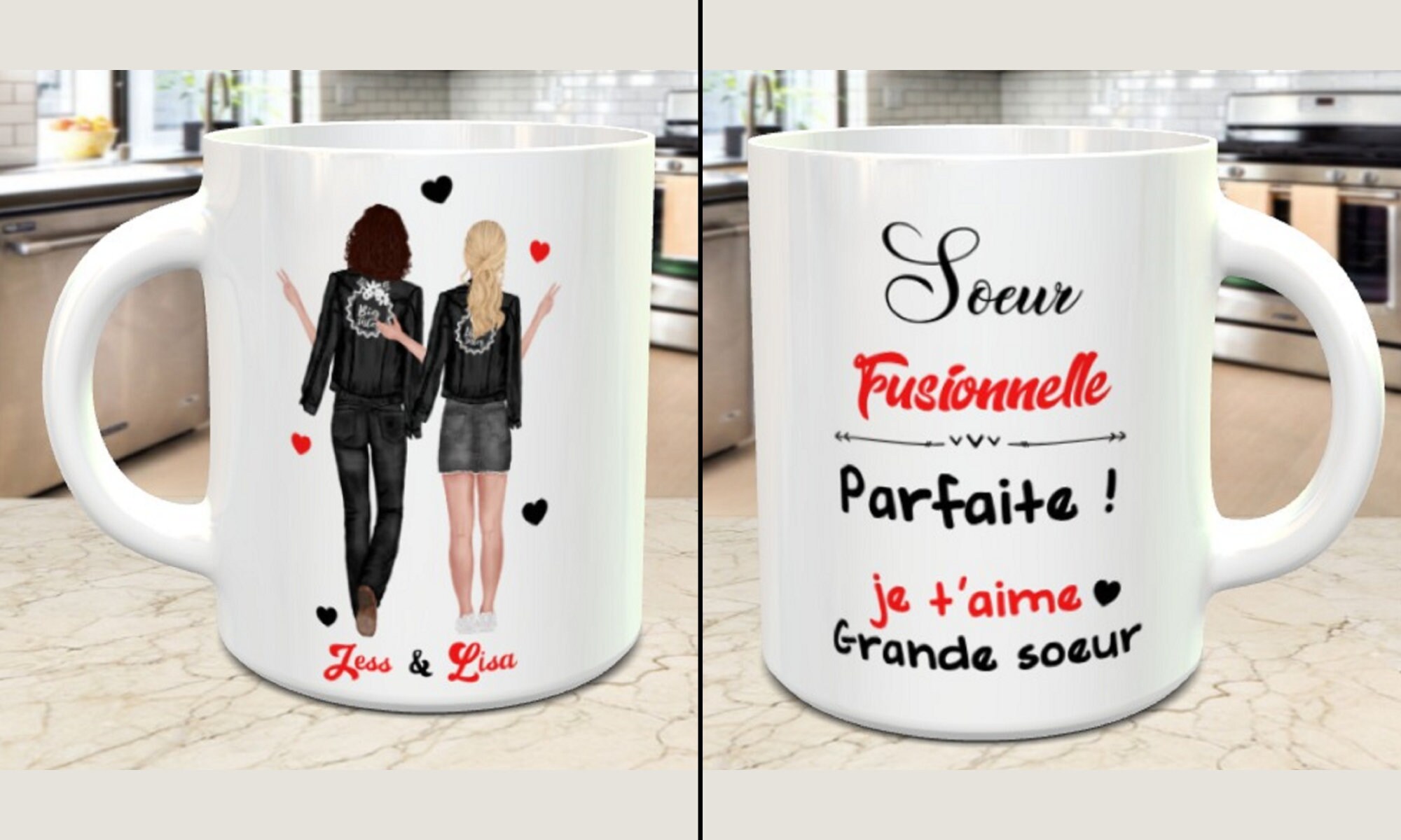 Mug Cadeau Sœur Fusionnelle Personnalisable