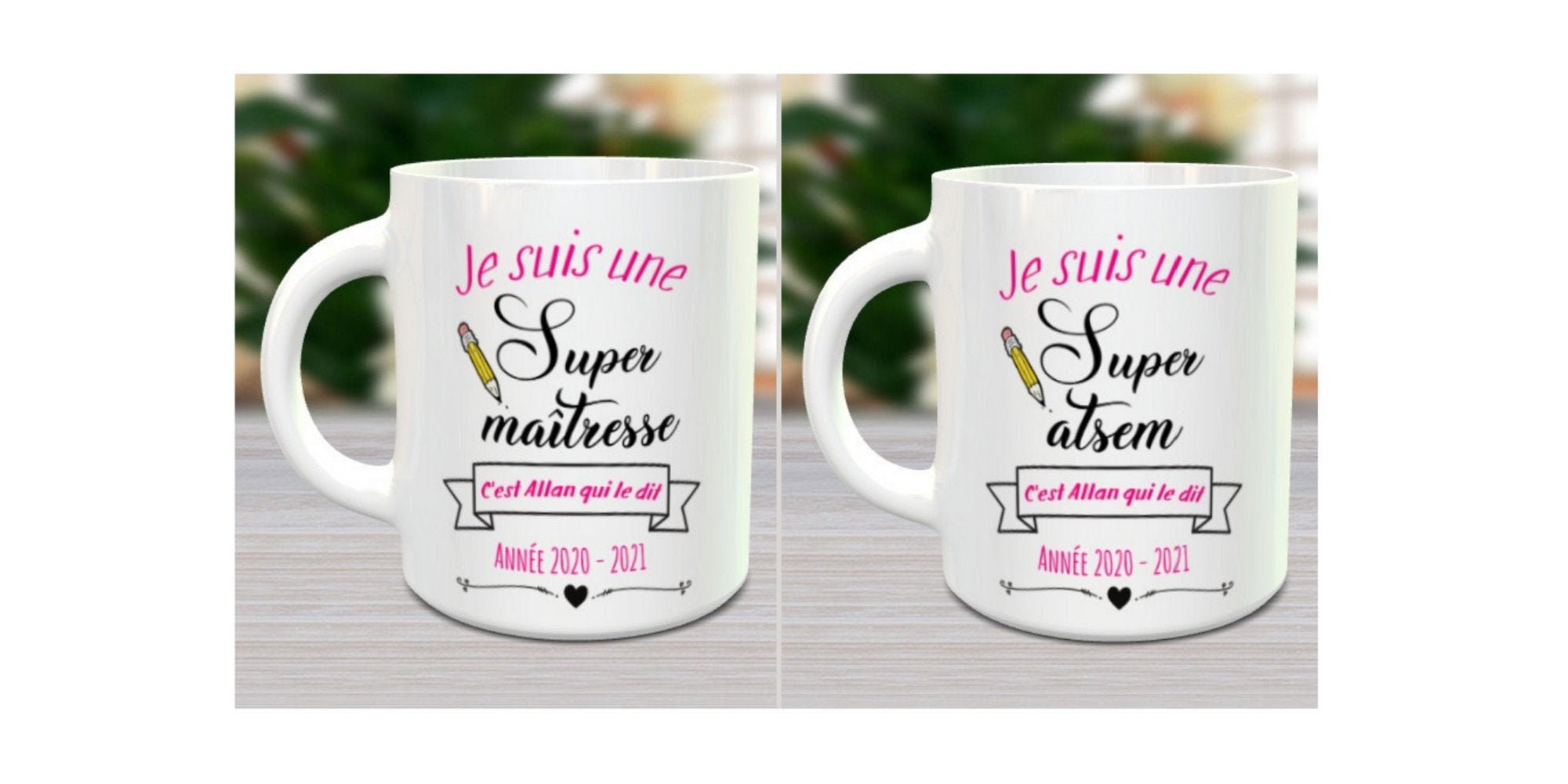 Mug Cadeau à Personnalisé Super Maitresse ou Atsem