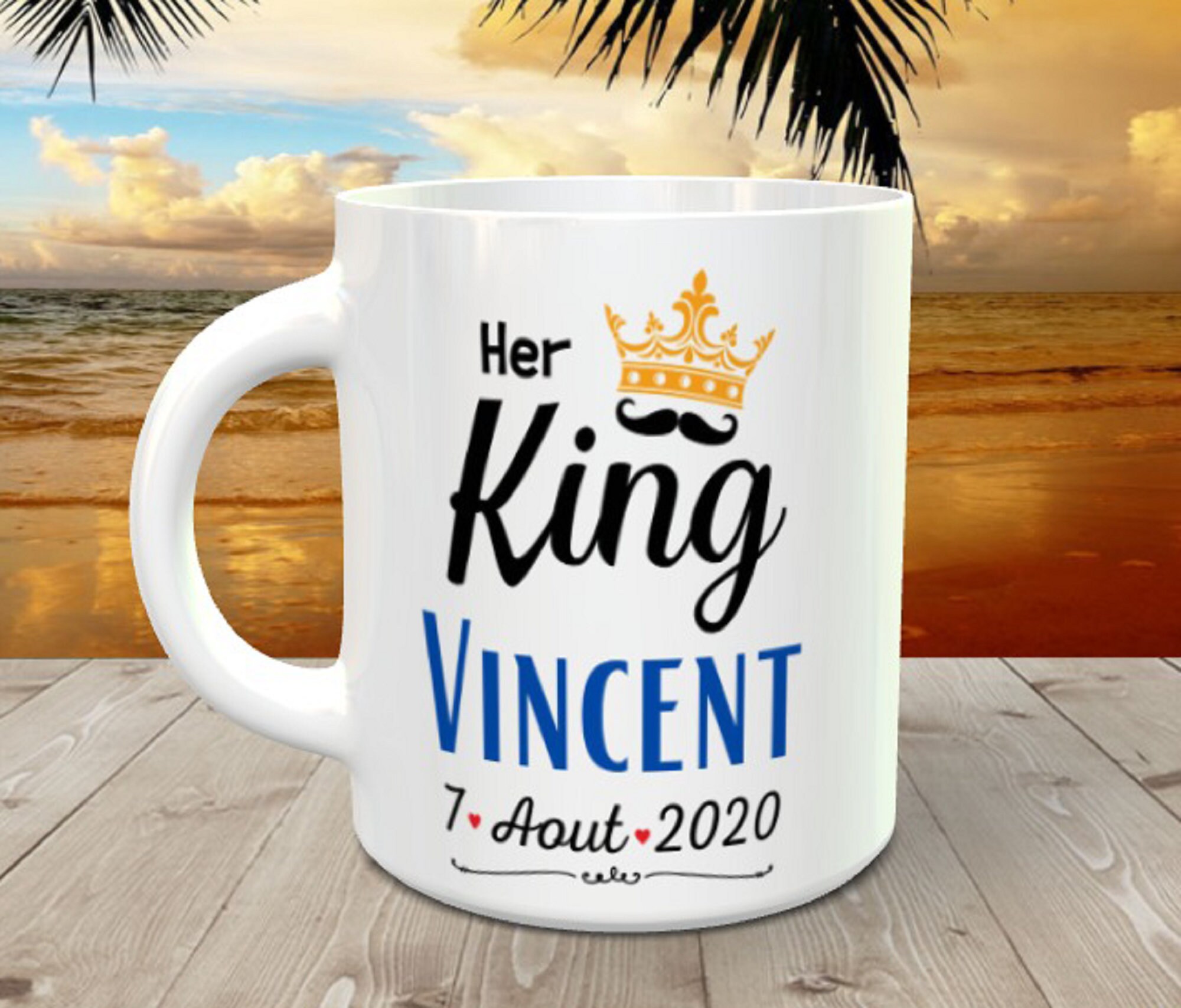 Mug Personnalisé Her King/His Queen Mug Couple/ Fiancé/ Marier