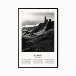 Impressão de pôster da Escócia - Impressão em preto e branco - Poster de viagens vintage - Escócia, Reino Unido - Impressão, emoldurado ou download digital