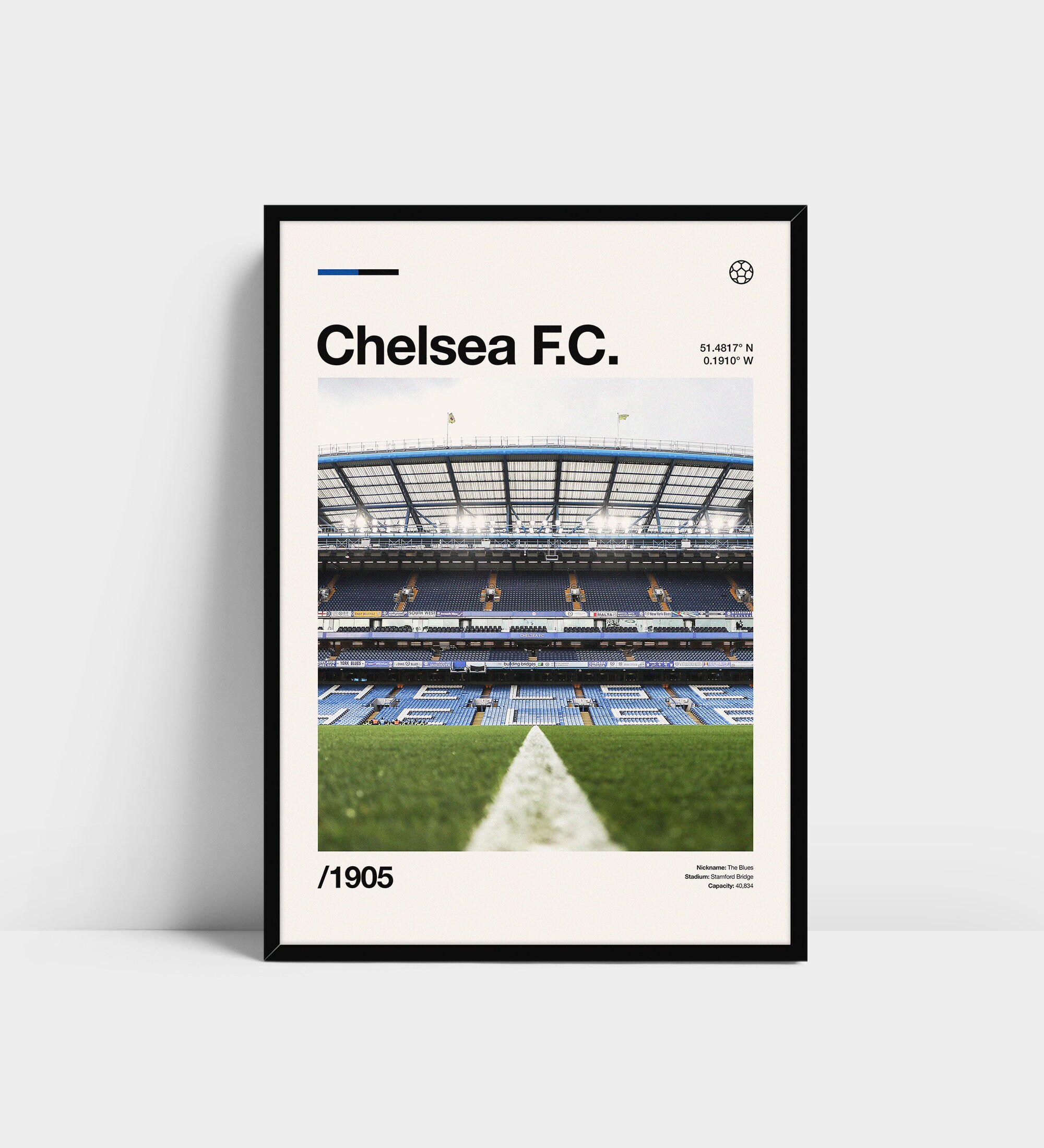 mmwin Aesthetic Poster Chelsea Fc Inspired Song Lyrics Hd Prints Paintings Pictures Artwork Wall Art Poster-20X28 Inch No Frame 
