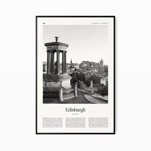Impressão de pôster de Edimburgo - Impressão em preto e branco - Poster de viagens vintage - Edimburgo, Escócia - Impressão, emoldurado ou download digital