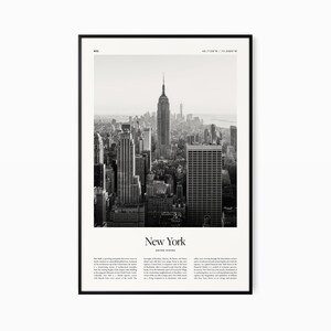 Impressão de pôster de Nova York - Impressão em preto e branco - Pôster de viagens vintage - Nova York, cidade de Nova York, EUA - Impressão, emoldurado ou download digital