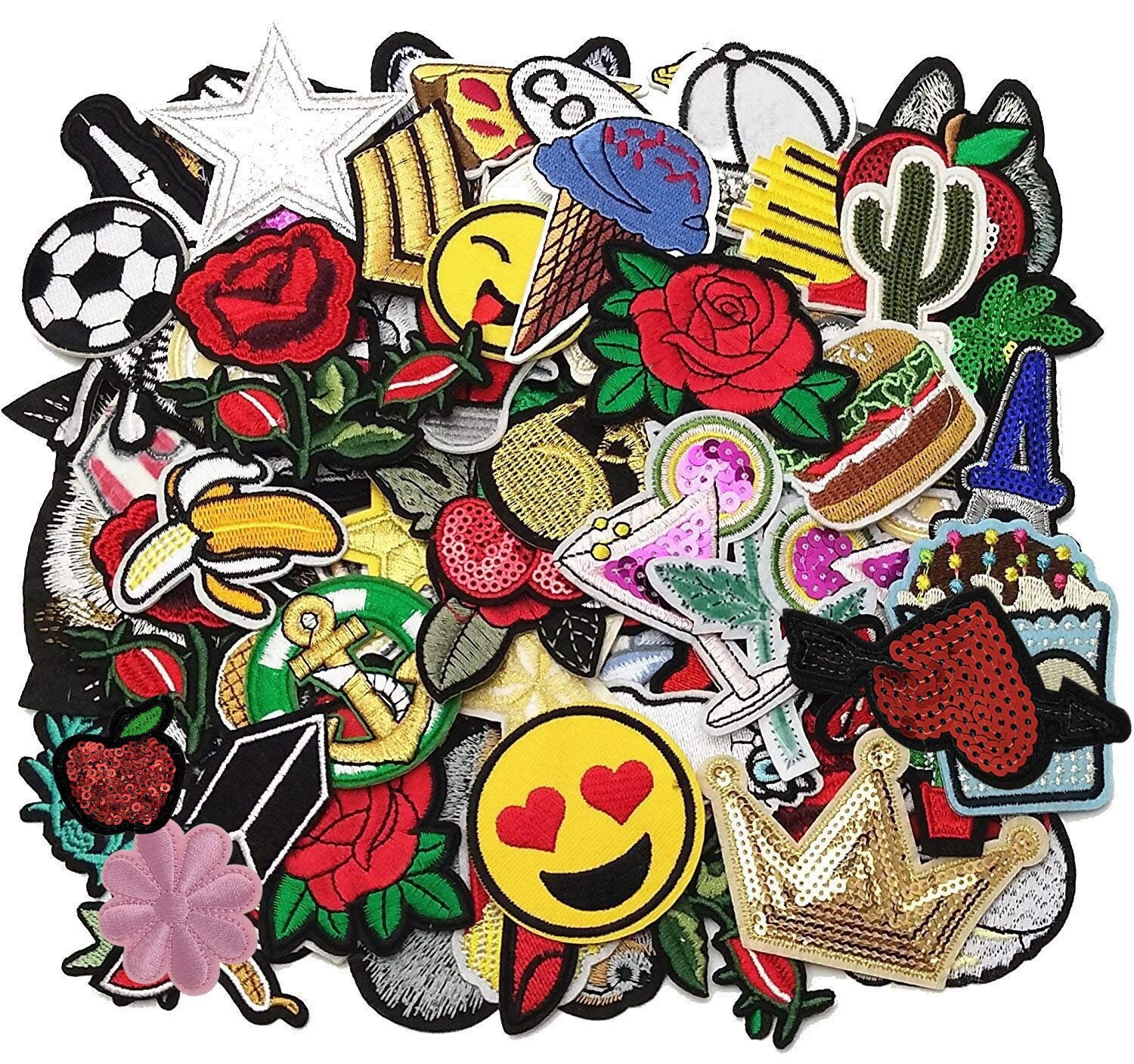 IRON ON PATCHES Bulk Assorted Bundle Diy Accesories Etsy UK