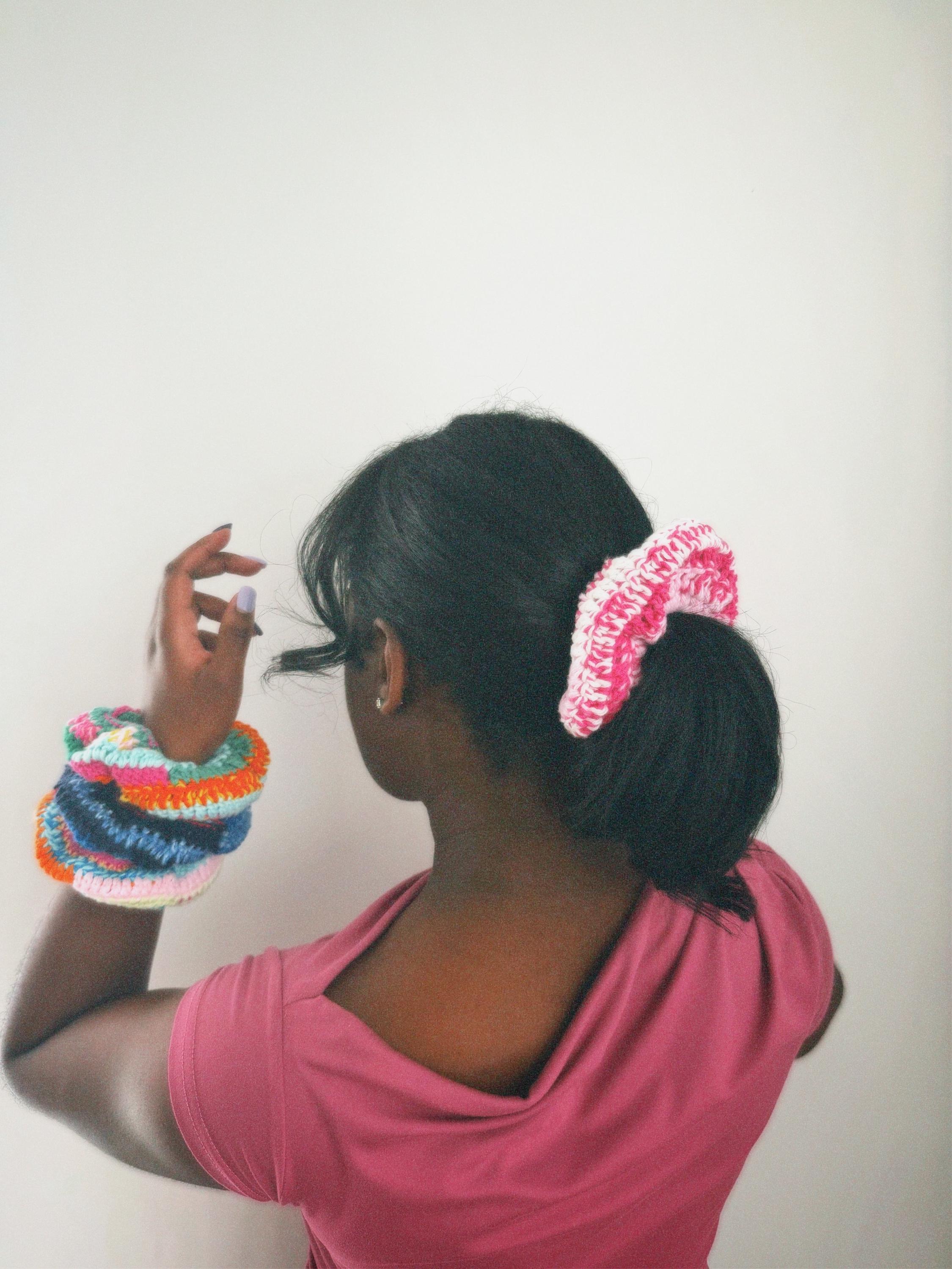 Miu Miu Inspired Crochet Scrunchie, Miu Miu Inspired Crochet Hair 