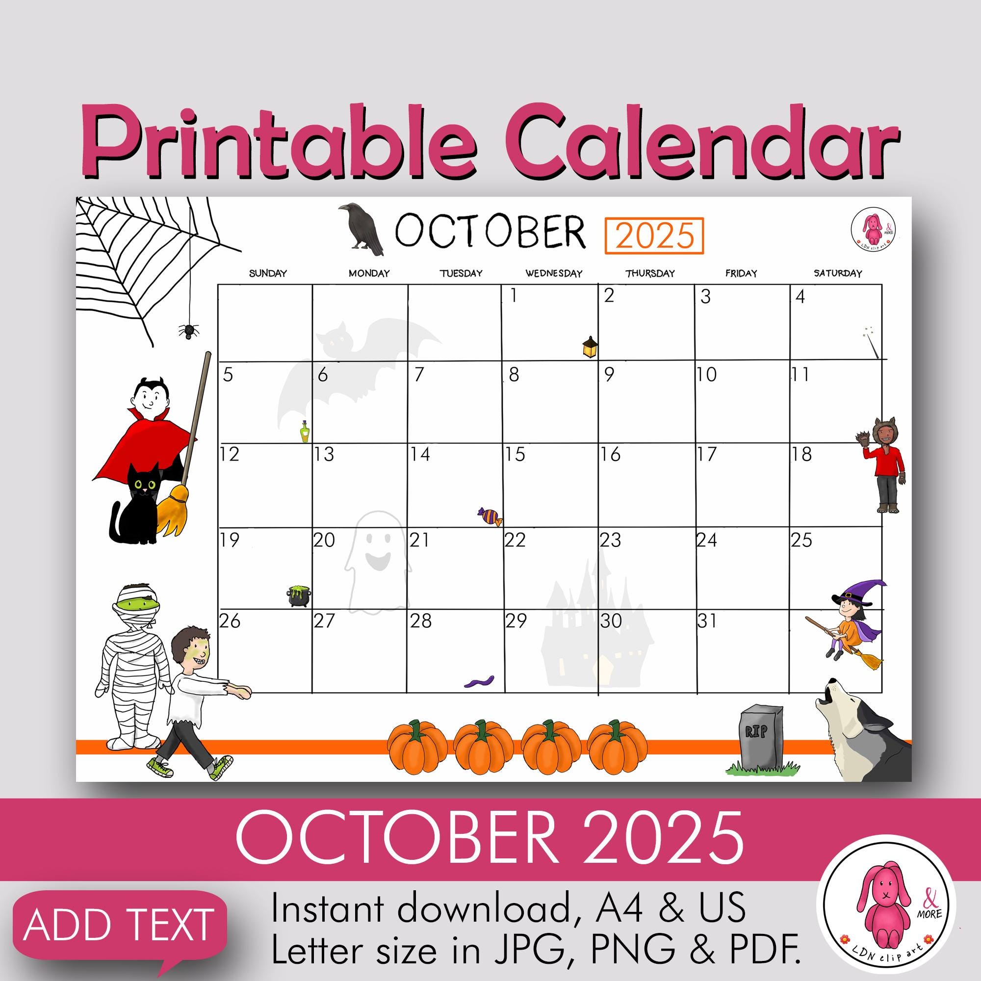 October 2025 Calendar, Monthly Planner for Teachers, Family, School or Decoration in Your Classroom or on the Fridge. Printable & Editable - Etsy october-2025-calendar-monthly-planner-for-teachers-family-school-or-decoration-in-your-classroom-or-on-the-fridge-printable-editable-etsy