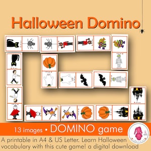 Jogo de Dominó HALLOWEEN • Dominó: atividade de 31 de outubro • Fonoaudióloga • Professora • Montessori • Educação especial, pré-escolar e domiciliar