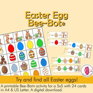 BEEBOT ® Matte OSTER-Aktivität: Bringe dem Osterhasen mit dem Beebot ein Osterei • Druckbarer digitaler Download • Sprache • Englisch • Niederländisch • Deutsch