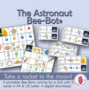 BEEBOT ® Matte ASTRONAUT-Aktivität: Rakete in den Weltraum mit dem Bee Bot ® • Einfache Vorbereitung • Ein druckbarer digitaler Download