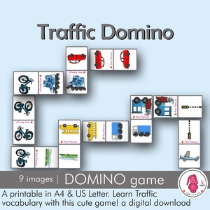 Jogo Domino TRAFFIC • Dominó: atividade divertida de trânsito • Fonoaudiólogo • Professor • Montessori • Educação especial, pré-escolar e domiciliar