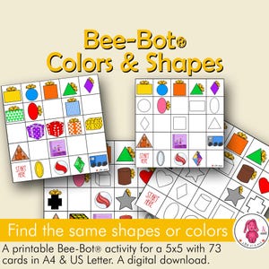 BEEBOT ® Mattenaktivität FORMEN & FARBEN: Verbinde die Formen oder Farben mit dem Bee Bot ® • Einfache Vorbereitung • Druckbarer Download
