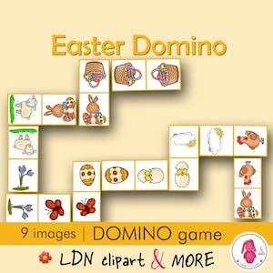 Domino EASTER, a fun game to learn words | For speech therapists, kindergarten, Montessori, home & special education and...