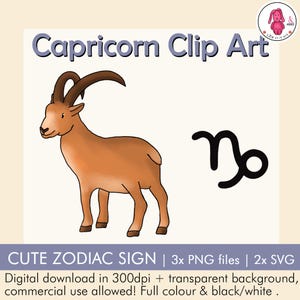 STEENBOK Sterrenbeeld Clip art • Zodiac teken clipart • Maak eigen creatie • 300 dpi digitale download in PNG & SVG • Commercieel gebruik