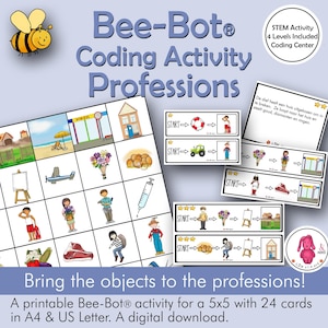 Bee-Bot ® mat PROFESSIONS Programming activity • Combine the correct items • STEM Robot Activity • Language • En • Nl • Du • Fr