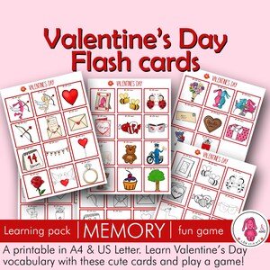 VALENTIJN Woordenschat kaarten • Afdrukbaar • Memory bord spel • Voor Logopedist • School • Leraar • Montessori • Kleuter- Thuis onderwijs