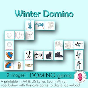 Jogo de dominó de inverno • Dominó: atividade divertida de inverno • Fonoaudióloga • Professora • Montessori • Educação especial, pré-escolar e domiciliar