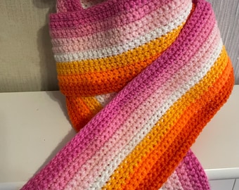 Lesbian Pride Crochet Scarf, LGBTQ Accessories
