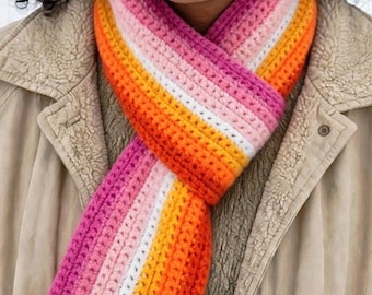 Lesbian Pride Crochet Scarf, LGBTQ Accessories - Etsy