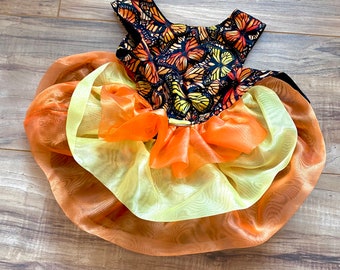 Monarch butterfly  Ruffle Dress