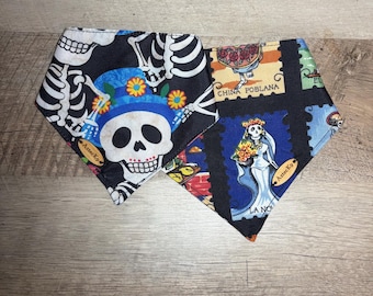 Calavera lotería reversible bandana