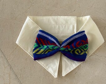 Shirt collar with bow tie