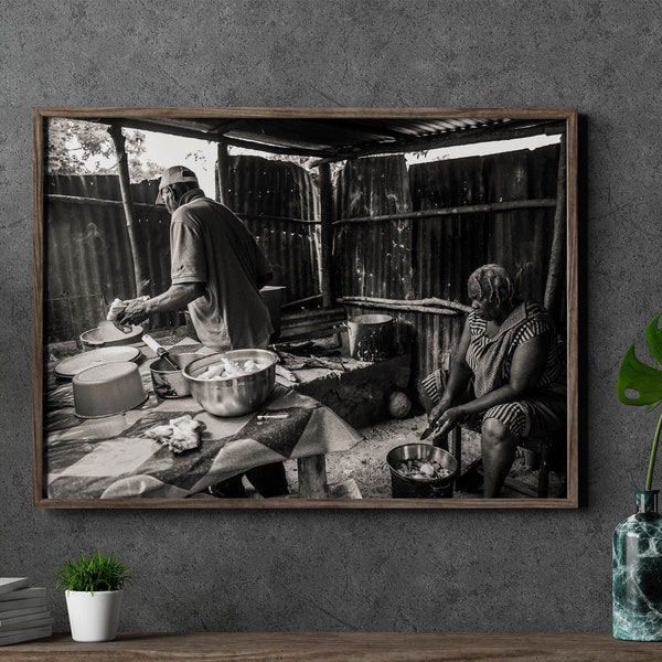 Jamaican Food Art | Jamaica Digital Wall Art | Afro Caribbean | Black White Photography | Jamaican Downloadable Art | Jamaica Printable Art