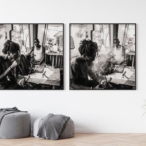 2 Set Prints | Jamaica Art | Black And White | Afro Caribbean Wall Art | Jamaica Poster | Black White Photography | Jamaica Digital Download