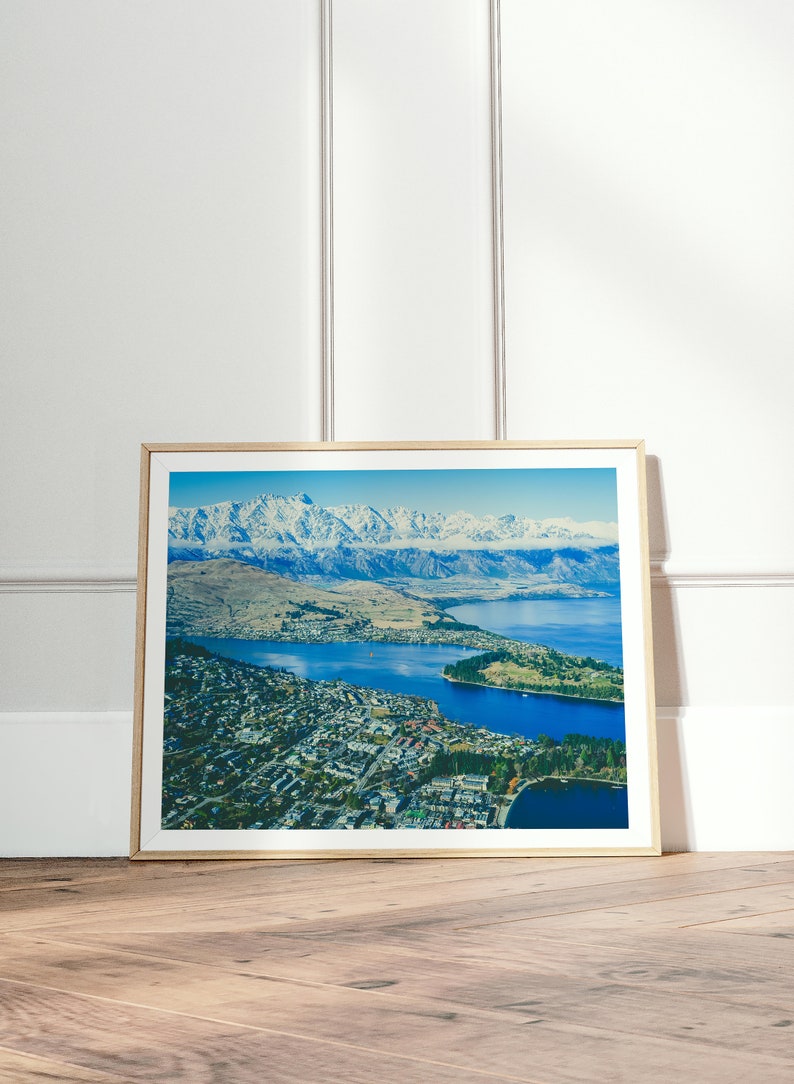 Queenstown Poster New Zealand Wall Art Cityscape Digital Print