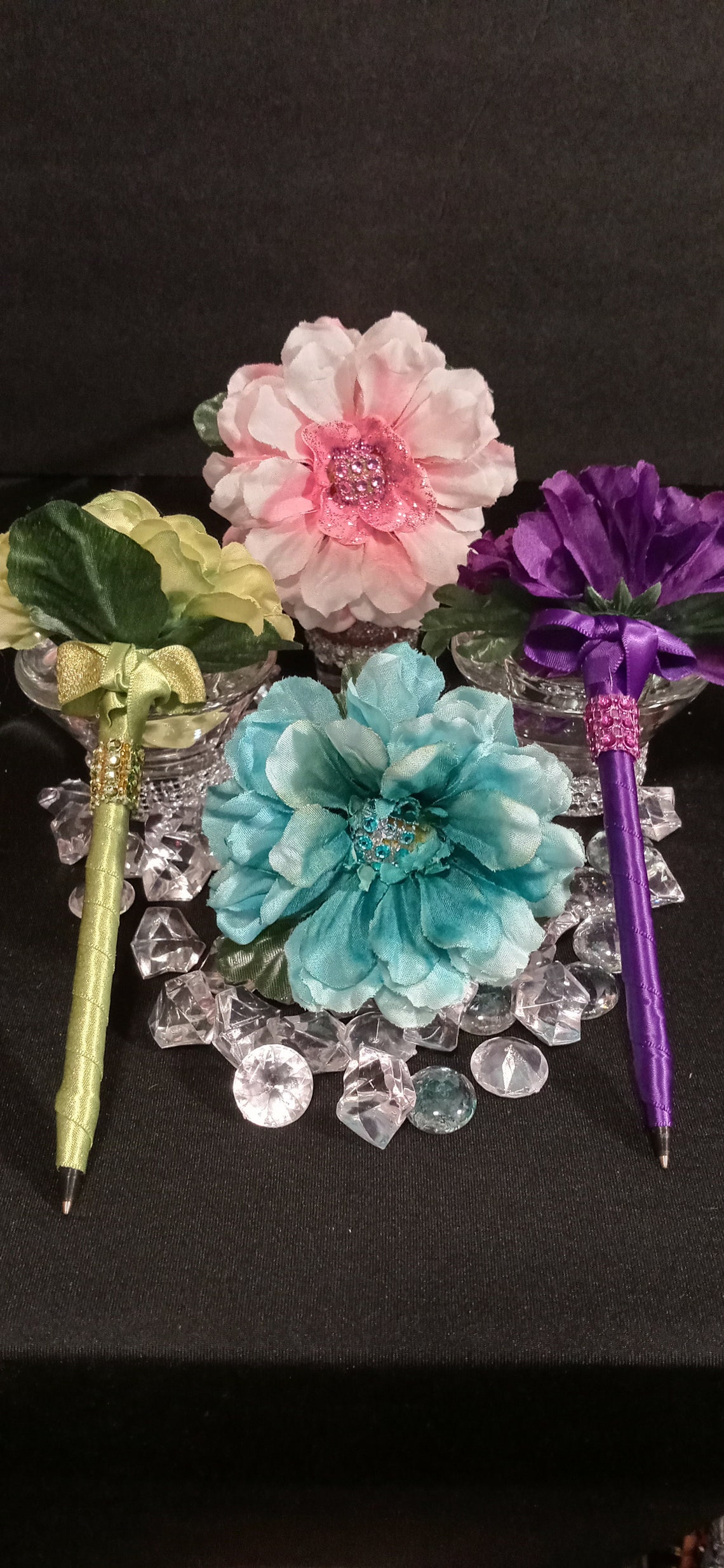 20 Assorted Color Bulk Flower Top Pens Promotional /Bridesmaid Etsy