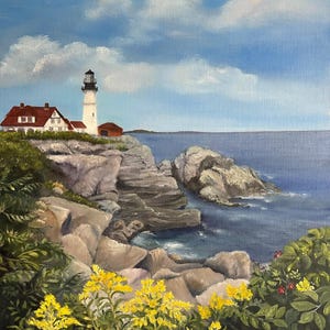 Peinture à l'huile de phare de Portland