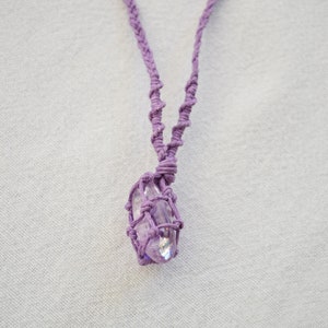 Améthyste collier macramé image 8