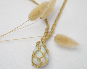 Amazonite collier macramé