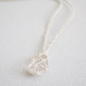 Quartz transparent collier macramé image 6