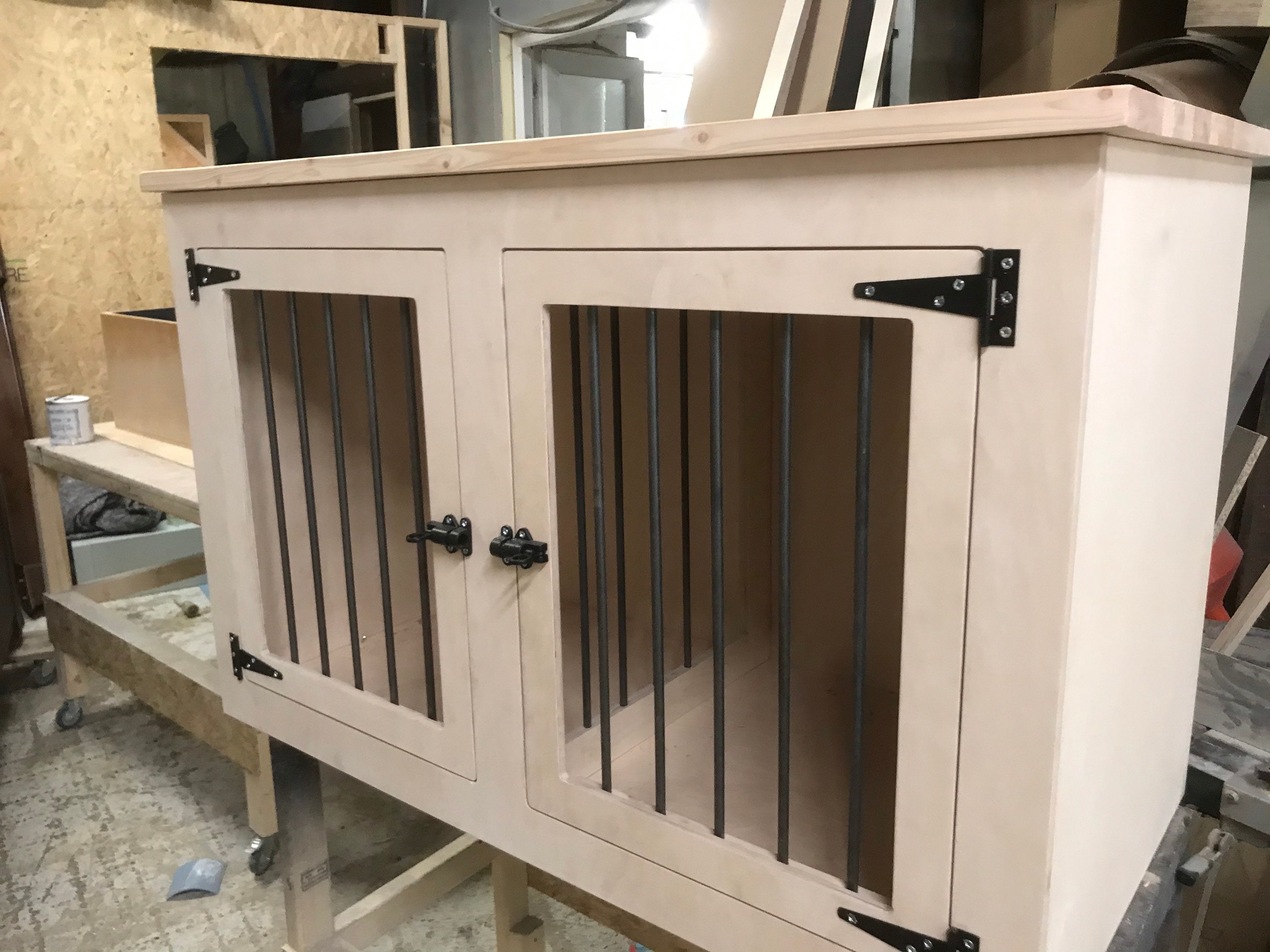 Double dog crate dog crate furniture custom dog cratespet Etsy