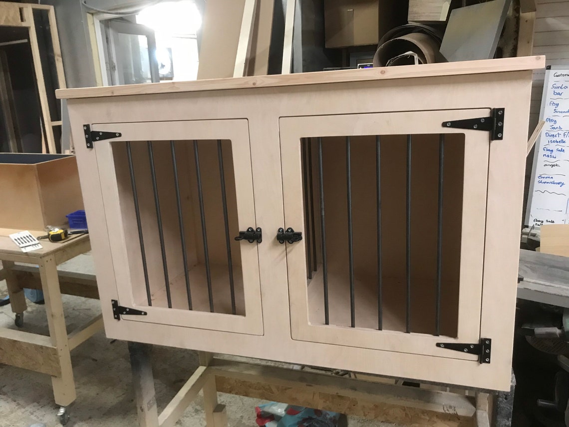 Double dog crate dog crate furniture custom dog cratespet Etsy